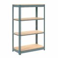 Global Industrial 4 Shelf, Boltless Shelving, Starter, 48inW x 12inD x 72inH, Wood Deck 255659